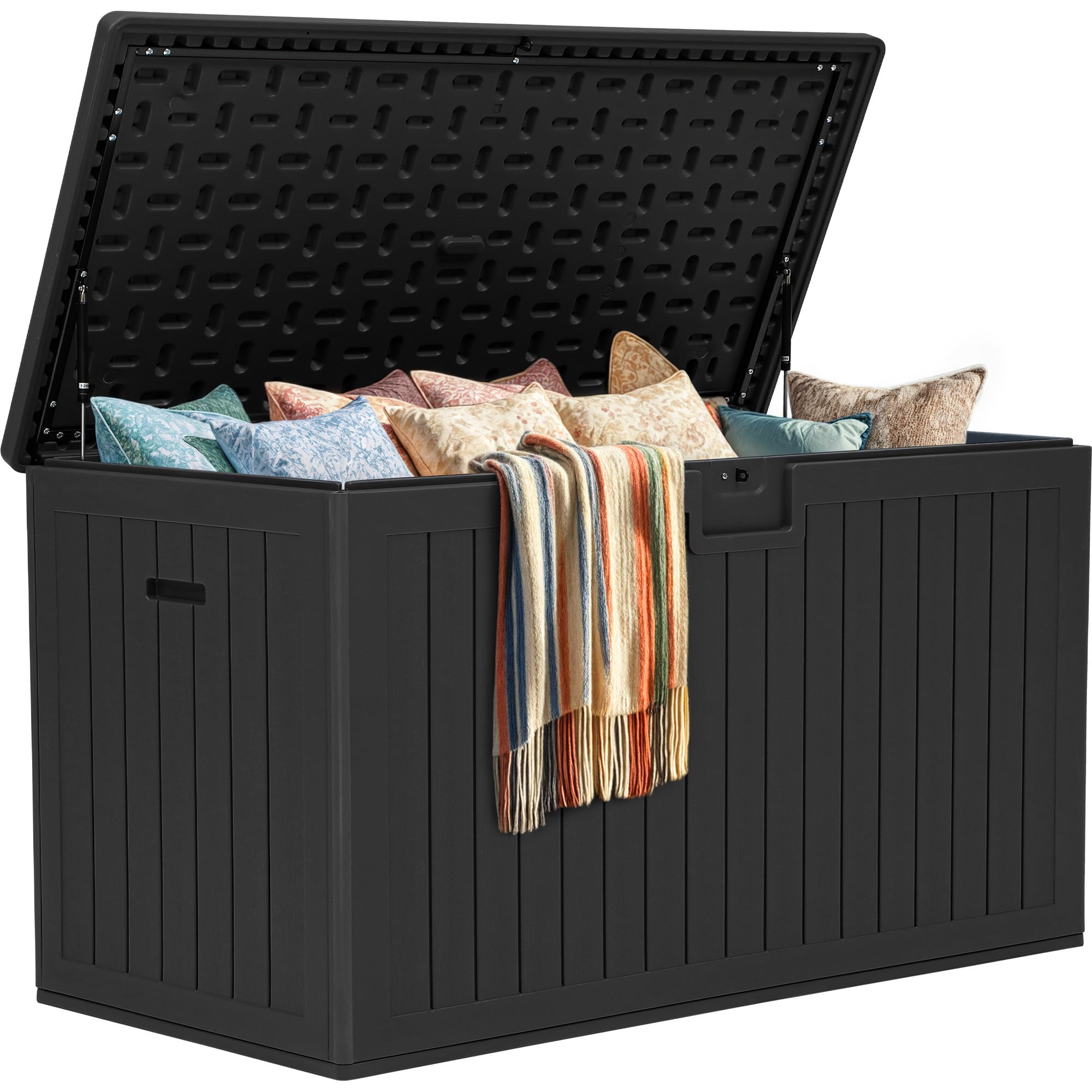 Photo 1 of **PARTIAL SET MISSING BOX 2** YITAHOME 200 Gallon Extra Large Deck Box, Double-Wall Resin Outdoor Storage Box with Flexible Divider for Patio Cushions Pool Supplies Garden Tools, 990 lbs Load Capacity, Lockable (Black)