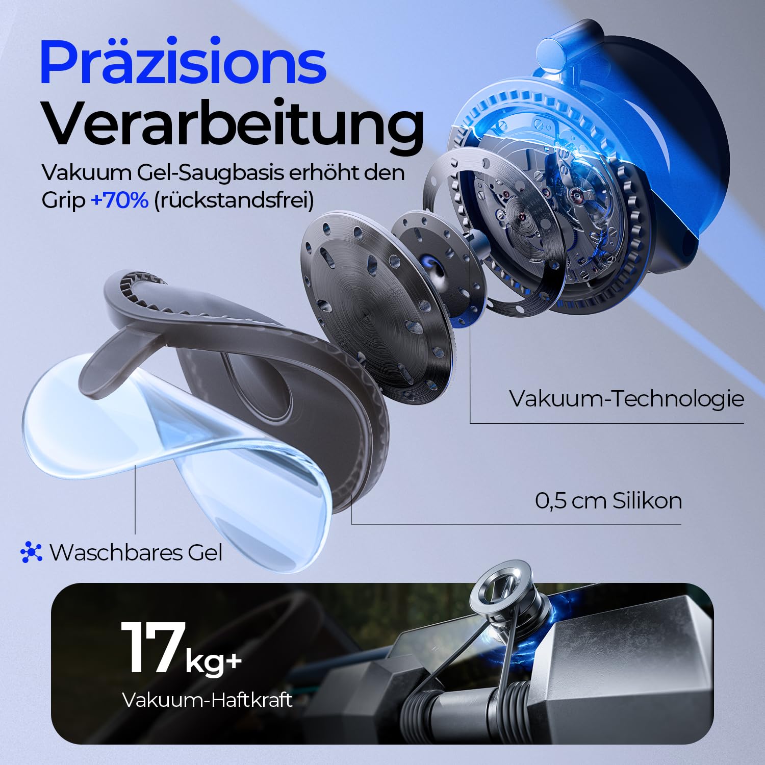 LISEN Vakuum Handyhalterung Auto Magnet - 2026 für Magsafe Autohalterung Saugnapf Handyhalterung Auto Magsafe, Magnetische Handy Halterung Auto Magnethalterung für iPhone 17 Pro Max Air 16 15 14 13 12 2