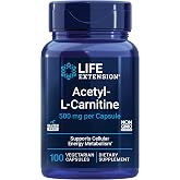 Life Extension Acetyl-L-Carnitine and Vitamin C, 100 Capsules | Brain, Mood &amp; Nerve Health Plus Cellular Energy, 3-Month Supply, Gluten-Free, Non-GMO &amp; Vegetarian Formula