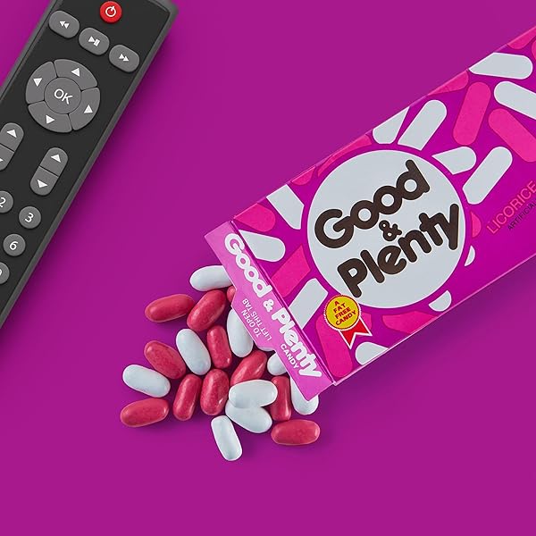 GOOD & PLENTY LICORICE FAT FREE, CANDY BOXES, 6 OZ (12 COUNT)