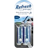 Refresh Your Car Car Air Freshener, Odor Eliminator, Set of 4 Auto Dual Scent Vent Sticks, New Car and Cool Breeze Scent, Refresh Your Car