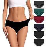 dmuveo Womens Underwear Cotton Soft Hipster Full Coverage Ladies Stretch Panties (Regular & Plus Size)