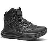 Men's Orthopedic Mid Trekking Hiking Boots: Comfortable Plantar Fasciitis Ankle Support Work Walking Running Shoes, Orthotic Cushion Sport Gym Cross Training Trail Sneakers for Foot Heel Pain Relief