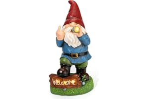 Panven Gnomes Garden Decor, 13.5" Tall Solar Large Inappropriate Funny Gifts Gnome Outdoor Statues for Yard, Patio, Lawn, Outside Naughty Gnome Garden Decorations Gift for Men Women