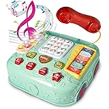 HOMCENT Baby Musical Toys, Toddlers Pretend Phone Call with Light Up Piano Keyboard Preschool Learning & Education Games, Mul