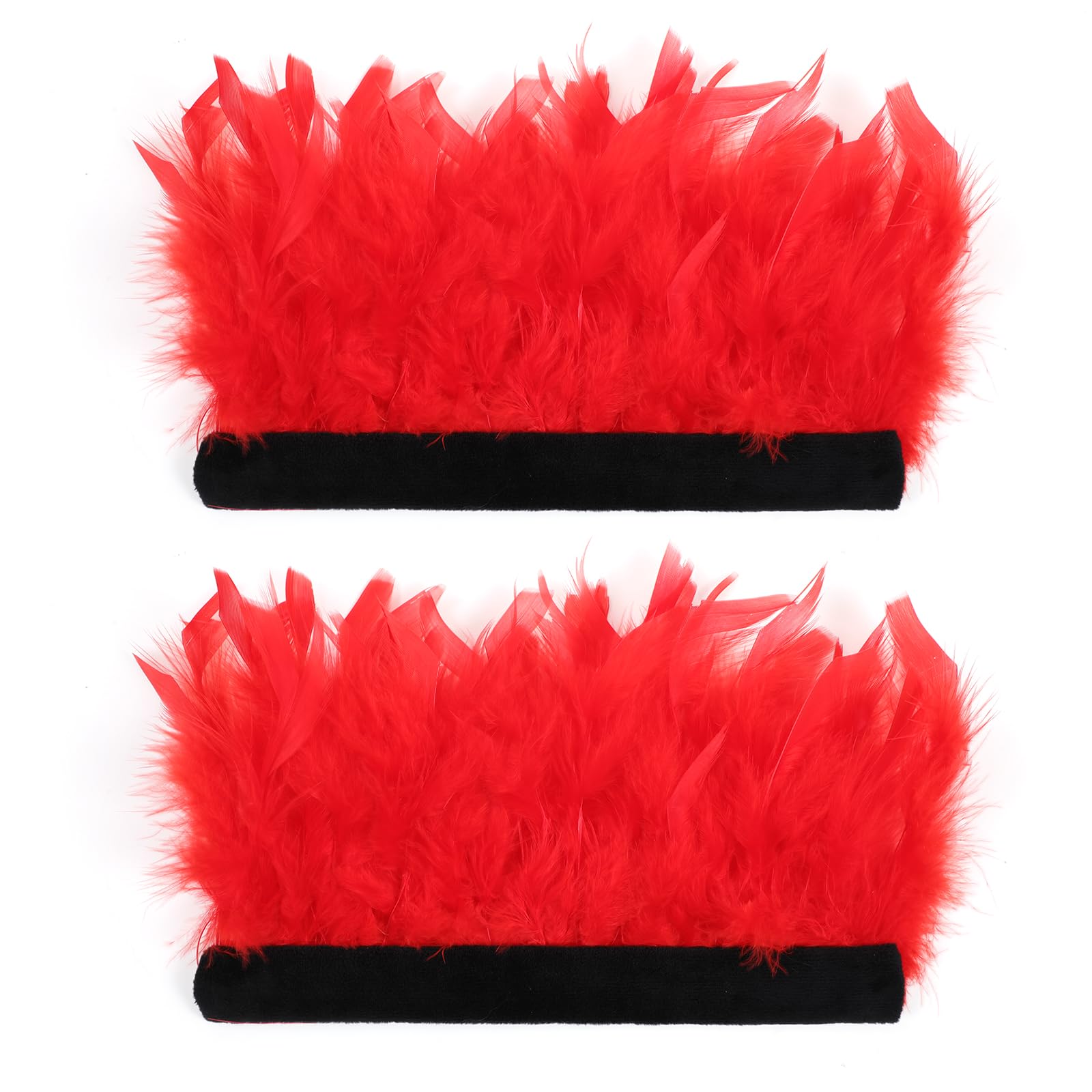 MWOOT 1 Pair Red Feather Wrist Cuffs for Women, Feather Slap Bracelets, Gothic Feather Arm Wrist Accessories for Cosplay Carnival Halloween Cocktail Prom Masquerade