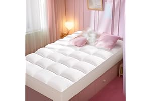 BedsPick Mattress Topper Twin XL, Mattress Pad for Back Pain Relief, Pillowtop Extra Long Twin Thick Mattress Pad, 400TC Soft Cooling Quilted Cover Protector for College Dorm, Sleeper Sofa, RV, Camper