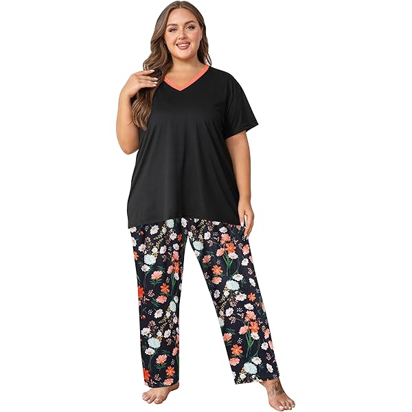 DC Comics Harley Quinn - Conjunto de pijama largo para mujer, suave y transpirable, Negro/Rojo