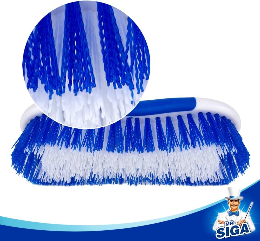 MR.SIGA Multi purpose Heavy Duty Scrub Brush - Pack of 2, White & Blue - 2 Pack, 6.3" x 2.36" x 1.57" (16 x 6 x 4 cm) - Image 5