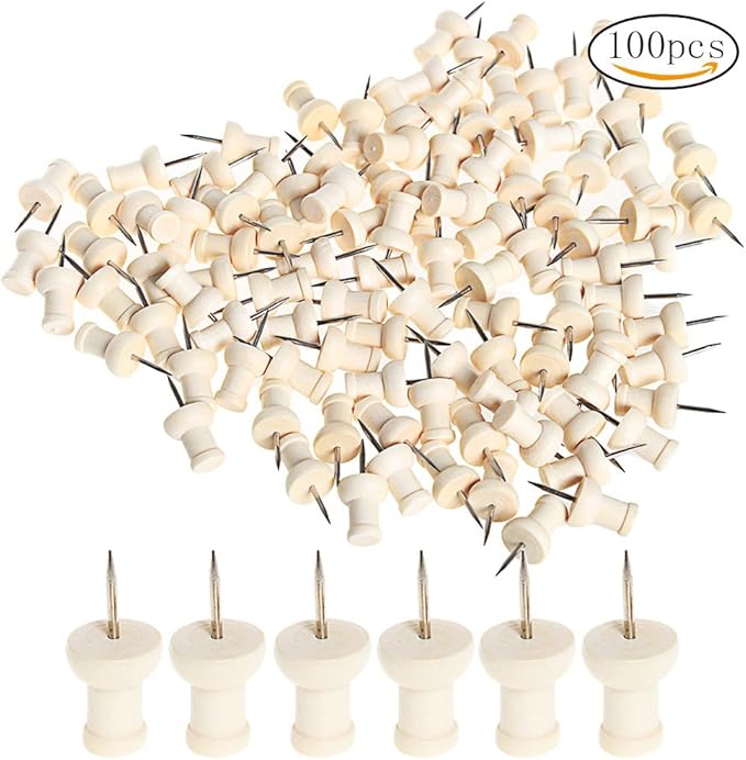 100 Puntine Decorative Rotonde - Teste In Plastica, Punte In Acciaio, Multicolore - Foto 3