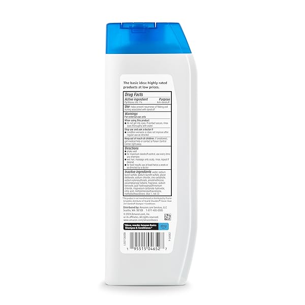 AMAZON BASICS 2-IN-1 ANTI-DANDRUFF SHAMPOO & CONDITIONER, ITCH RELIEF, SAFE FOR ALL HAIR TYPES, PARABEN-FREE, GENTLE AND PH BALANCED, 14.2 FLUID OUNCES, 1-PACK (PREVIOUSLY SOLIMO)