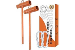 OSROENE Chainsaw Wrench, 2 Pack Chainsaw Tool Chain Saw Scrench with Hook, 13 by 19mm 1/2x3/4 T Wrench Spanner Tool