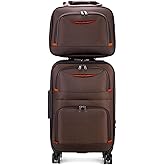 feilario 20in 2 Piece Softside Business Luggage Sets Waterproof Carry On Luggage Suitcase with Double Spinner Wheels