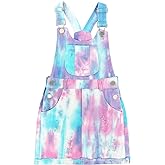 Peacolate 4-11T Little Girl Tie-dyed Short Overalls Vintage Dress Distressed Romper