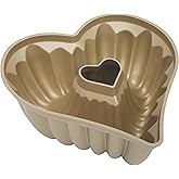 Martha Stewart Dunelle 10.75" Heart‑Shaped Cake Mold — Cast Aluminum Nonstick Fluted Cake Pan — Easy Release, Oven‑Safe to 450°F