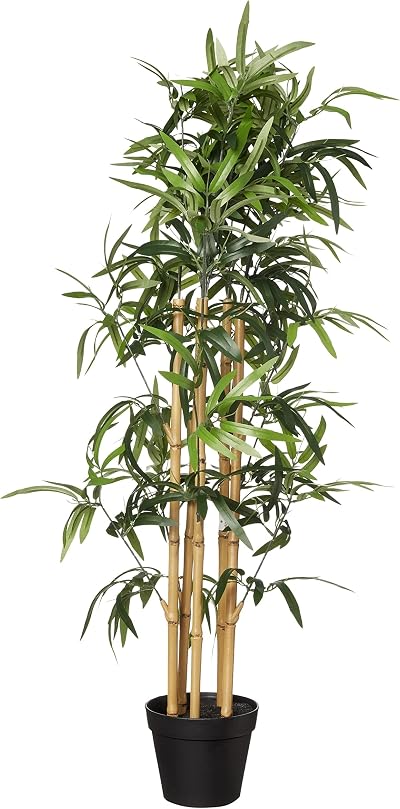 Amazon Basics Artificial Bamboo Plant with Plastic Planter 100 cm