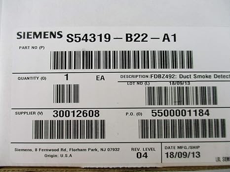 Siemens Fdbz492 2 Wire Duct Housing Without Relay Amazon Ca