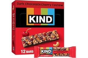 KIND Nut Bars, Dark Chocolate Cherry Cashew, Healthy Snacks, Gluten Free, 4g Protein, 12 Count