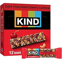 KIND Nut Bars, Dark Chocolate Cherry Cashew, Healthy Snacks, Gluten Free, 4g Protein, 12 Count
