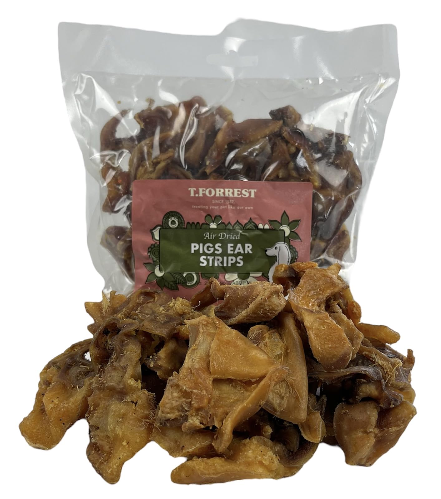 100% Natural Air Dried Dog Treats - Pigs Ear Strips 300g - Produced in UK (1, 300g)