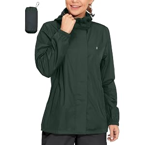 Little Donkey Andy Women's Packable Waterproof Hooded Rain Jacket | Windproof outdoor windbreaker suitable for hiking travel