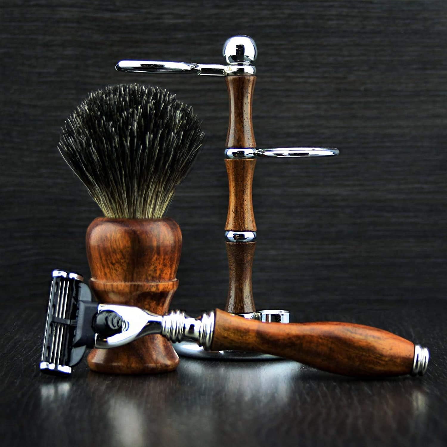Haryali London, 3 Pcs Wooden Shaving Kit for Men