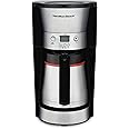 Hamilton Beach Programmable Coffee Maker with 10 Cup Thermal Carafe, 3 Brewing Options, Auto Shutoff & Pause and Pour, Stainl