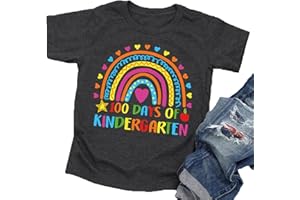 ZYLKOR 100 Days of School Shirts for Boys Girls in My 100 Days Smarter Era T-Shirt Happy 100th Day of School Print Casual Tops