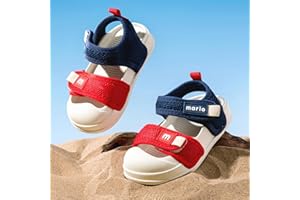 Toddler Boys Girls Summer Sport Sandals - Breathable Mesh Beach Shoes with Anti-Collision Toe & Non-Slip Soft Sole