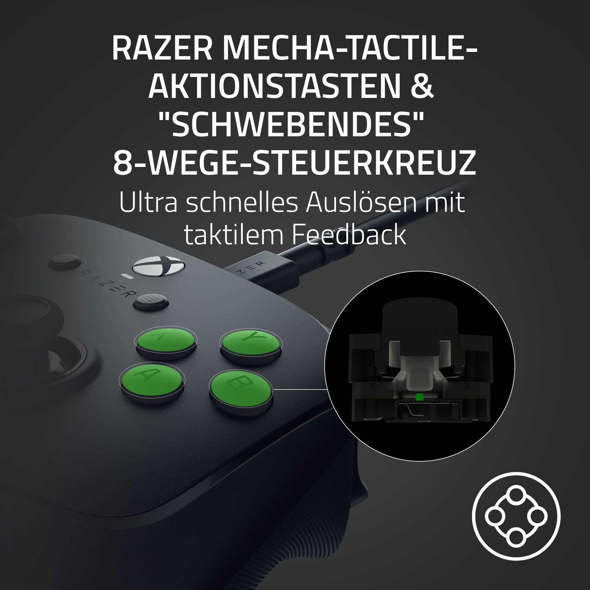 Razer Wolverine V3 Tournament Edition - Kabelgebundener Esports Controller für Xbox X|S & PC (Mecha Tactile Action Buttons, Pro HyperTriggers, 8-Wege D-Pad, 3m USB-C Kabel) Schwarz 6