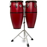 Latin Percussion Discovery II Series Ultralight Conga Set with Stand, Red, LP646DII-RD