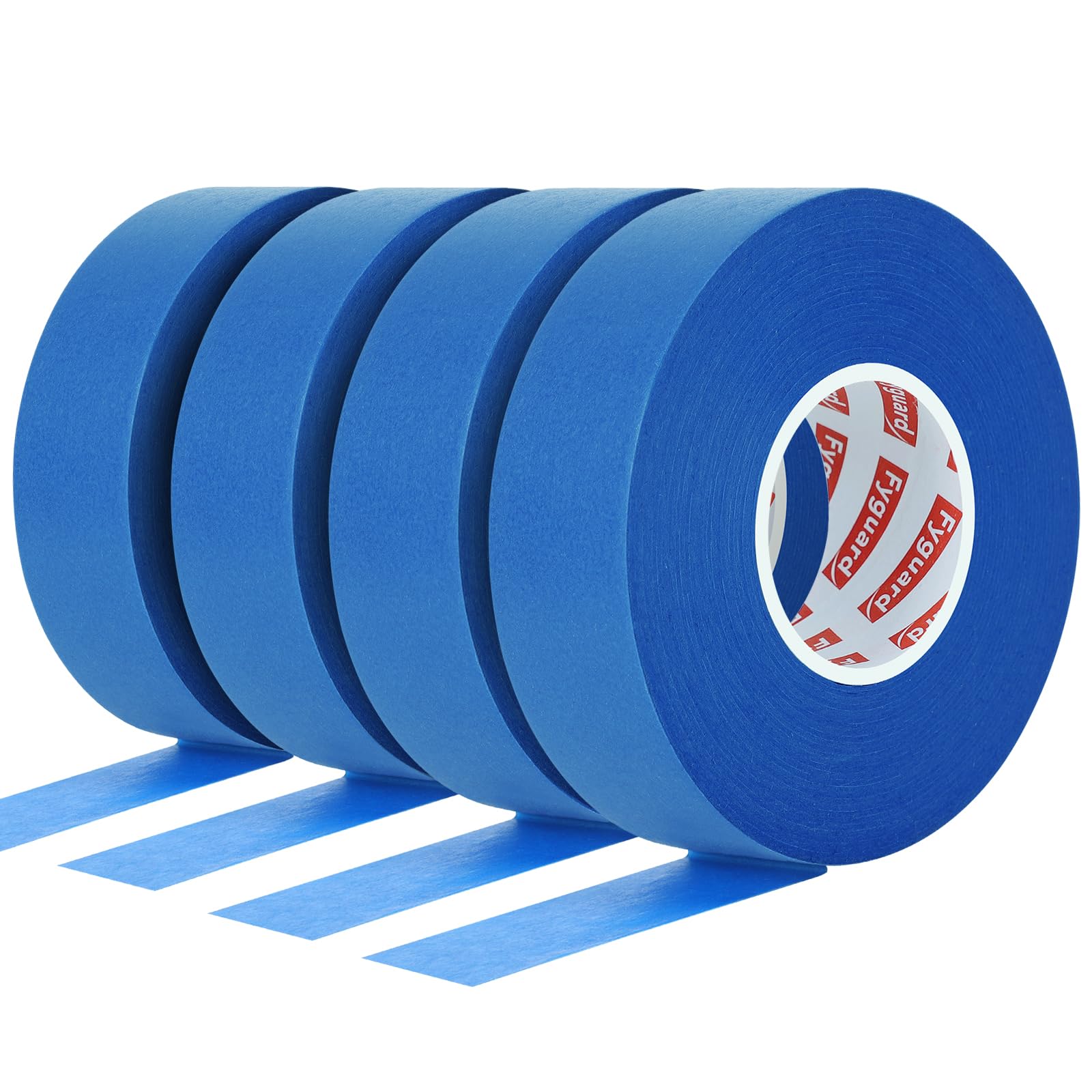 Fyguard 4 Rolls Blue Masking Tape, 50m x 24mm Painters Tape Paper Tape Painting Tape Decorators Tape Heat Resistant for Painting Work Renovations DIY Crafts