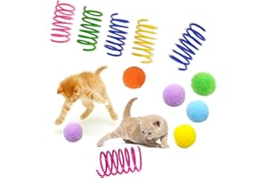 ITPLUS Cat Spring Toys, Bouncy Coil Kitty Cats Spiral Spring Toy for Indoor Cats Heavy Interactive Cat Toys Springy Chew Toys Colorful Springs Cat Toy for Biting, Swatting, Hunting Entertainment kitten toys