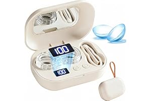 Ultrasonic Contact Lens Cleaner Machine, Electric Cleaning Case with Digital Display, Portable Ultrasonic Eyeglass Lens Clean