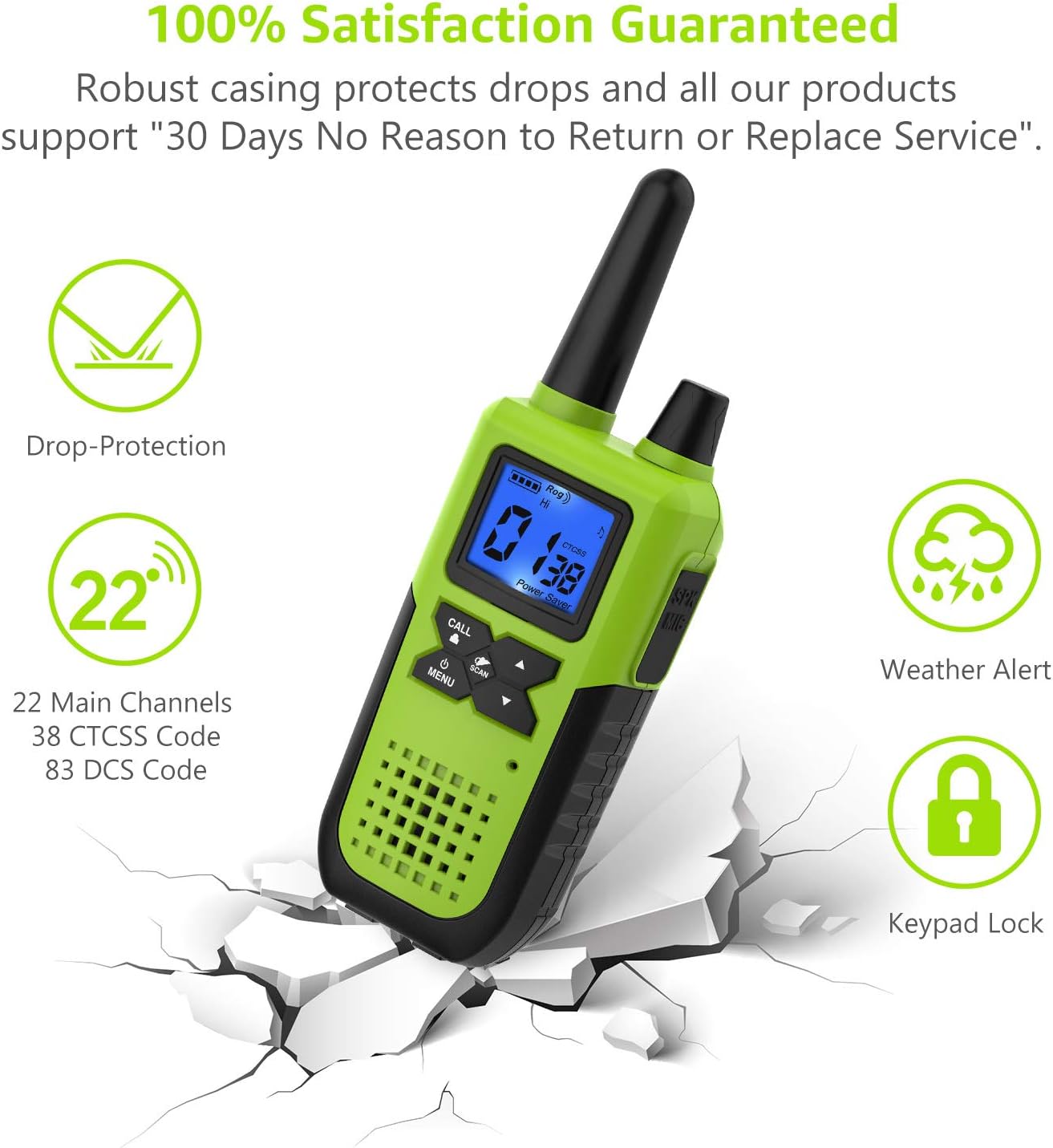 3 Long Range Walkie Talkies Rechargeable for Adults - NOAA FRS GMRS UHF 2 Way Radios Walkie Talkies - CB Long-distance 2way Walkie Talkies with Earpiece Mic Weather Alert USB Cable Charger(K10 Colors): Car Electronics