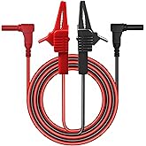 Heavy Duty Alligator Clips Test Leads for Multimeter & Voltmeter - Large Gator Test Lead with Insulated Clamps - Alligator Clips Electrical Testing, Automotive Circuits,Banana Plug Meter Leads, 3-Foot