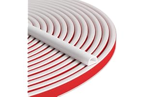 Bantie 20FT Weather Stripping Door Seal - Self Adhesive Weather Insulation Strip Weatherstripping Silicone D Shaped Seal Strip Door Frame Gap Filler/Window Soundproofing