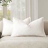 Foindtower Pack of 2, Decorative Linen Soild Throw