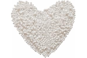 Yowamho 3000Pcs Beads Fuse Beads - 5mm White Melting Beads for Crafts, Hama Beads Bulk Refill Kit.