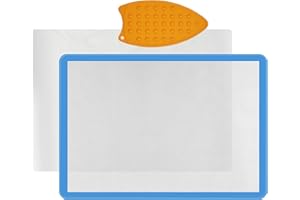 FCENDS Applique Mat(14" x 18"), Silicone Fusing Mat for Applique and Arts Crafts Creation, Quilter Appli-Fuse Mat, Including Non-Stick Pressing Sheet for Heat Press and Silicone Iron Rest Pad (14"x18")