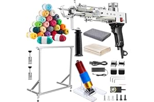 BESGEER Rug Tufting Gun Starter Kit with Metal Frame with Carpet Trimmer - 2 in 1 Cut & Loop Pile Carpet Gun& Carpet Carving Clippers, Rug Tufting Gun Kit with Tufting Frame (Black)