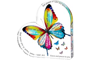 FEELDEAL Christian Gifts for Women – Butterfly Inspirational Paperweight for Mom, Sister, Friends, Coworker, Religious Spiritual Home or Office Decor, Unique Birthday Gift Idea