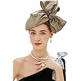 BABEYOND Fascinator Hat for Women Tea Party Derby Hat Mesh Cocktail Pillbox Hat Bridal Wedding Headpiece