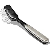 OXO Steel Dish Brush with Replaceable Head | Scrubber, Flared Bristles, Reach Corners, Removes Baked-On Food, Safe for Non-Stick, Dishwasher Safe