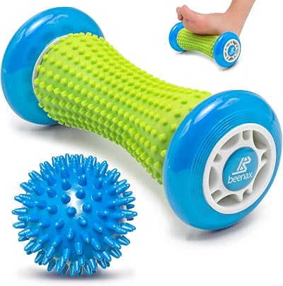 Beenax Foot Massage Roller and Spiky Ball Set for Fascia & Muscles