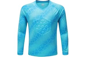 Hansber Kids Youth Goalie Shirts Padded Long Sleeve Soccer Goalkeeper Jersey Football Uniform