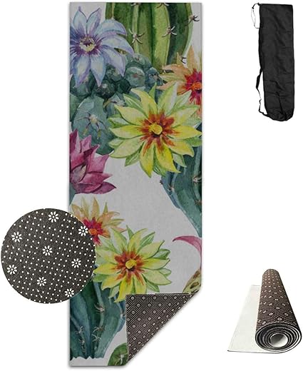 Amazon Com Luxury Yoga Mat Prickly Pear Green Plants Non Slip Yoga Mat Exercise Mat Fitness Pad For Sport Stretching Pilates Meditation 71 X24 Inch Floor Mats For Exercise Equipment Sports