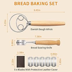 ALLTOP Danish Dough Whisk and Bread Lame Set