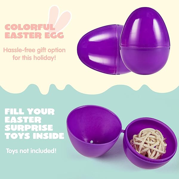 JOYIN 300 PCS 2.3″ EASTER EGGS, EMPTY PLASTIC EGGS FILLABLE COLORFUL BRIGHT EGGSHELL BULKS FOR EASTER HUNT, FILLING TREATS, PARTY FAVOR, BASKET STUFFERS, CLASSROOM PRIZE SUPPLIES