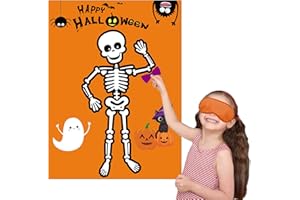 Happy Storm Halloween Games for Kids, Pin The Bow Tie on The Mr Bones Halloween Party Games Activities Crafts Halloween Party Favors Supplies Toys Gifts for Kids